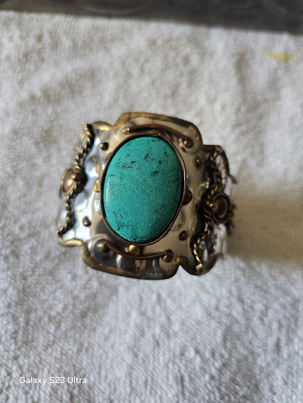 Turquoise Stone Statement Cuff Bracelet - Women Jewelry